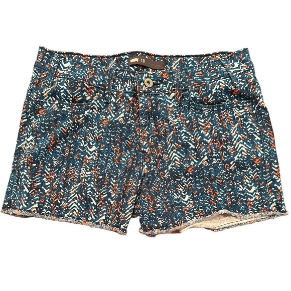 Levi's Blue and Orange Frayed Hem Jean Shorts‎ Inseam 4 Inches  Sz 10 Excellent - Picture 1 of 5